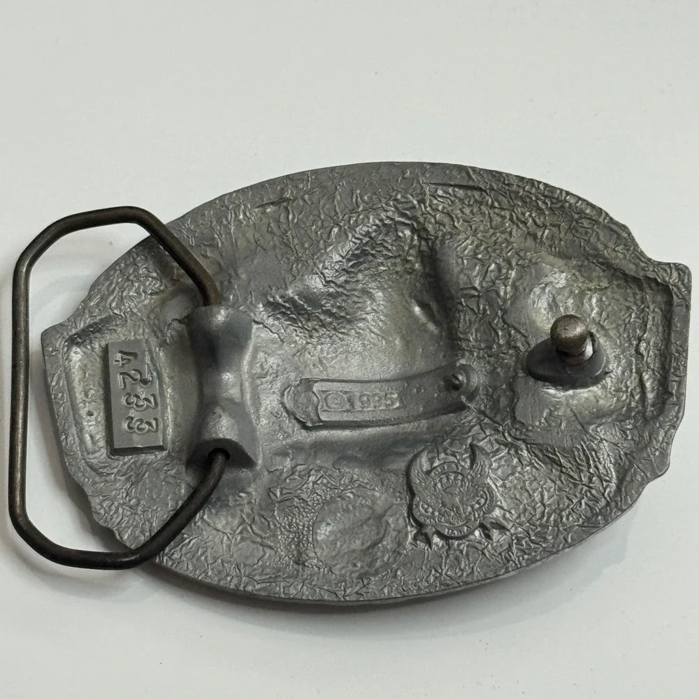 Skull Spider Belt Buckle Sworn to Fun‎ Loyal to None Poker Cards Pewter 1995